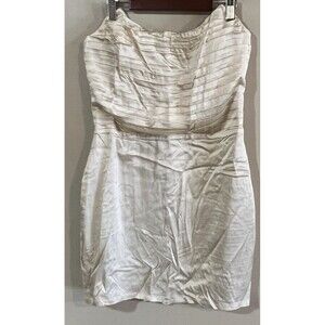 Michael Costello x REVOLVE Cream Strapless Ruched Mini Dress Size M NWT